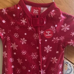 Family PJ’s One-Piece Size 12mo Red/White te New With Tag